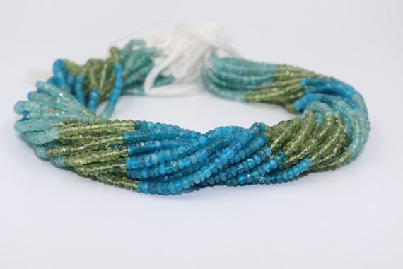 Natural Multi  Apatite Faceted Rondelle Beads   Multi Apatite Beads  Apatite Rondelle Beads  Apatite Beads Strand