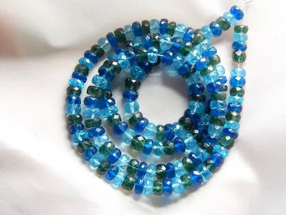 Natural Multi Apatite Rondelle Beads, Faceted Apatite Beads, Apatite Gemstone Rondelle Shape 4 To 5 Mm Strand 9 Inches