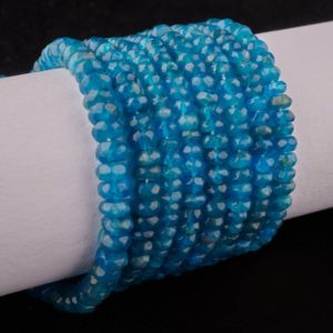Shop Apatite Rondelle Beads! Natural Neon Apatite Faceted Rondelle Beads AAA Quality Neon Apatite Beads, Neon Apatite Rondelle Beads Apatite Beads Strand | Natural genuine rondelle Apatite beads for beading and jewelry making.  #jewelry #beads #beadedjewelry #diyjewelry #jewelrymaking #beadstore #beading #affiliate #ad
