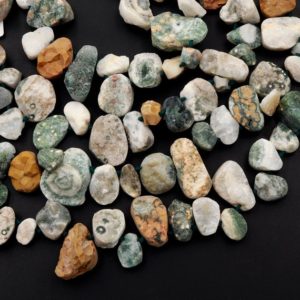 Shop Ocean Jasper Chip & Nugget Beads! Natural Ocean Jasper Beads Raw Druzy Drusy Freeform Nuggets Green Yellow Orbs Eyes High Quality Gemstone 15.5" Strand | Natural genuine chip Ocean Jasper beads for beading and jewelry making.  #jewelry #beads #beadedjewelry #diyjewelry #jewelrymaking #beadstore #beading #affiliate #ad