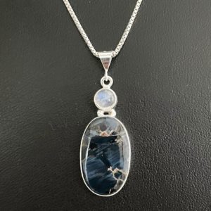 Shop Pietersite Jewelry! Natural Pietersite Necklace, Sterling Silver Pietersite Pendant, Rainbow Moonstone Pendant, June Birthstone, July Birthstone Jewelry | Natural genuine Pietersite jewelry. Buy crystal jewelry, handmade handcrafted artisan jewelry for women.  Unique handmade gift ideas. #jewelry #beadedjewelry #beadedjewelry #gift #shopping #handmadejewelry #fashion #style #product #jewelry #affiliate #ad