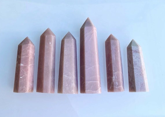 Natural Pink Opal Wand Crystal Semiprecious Reiki Healing