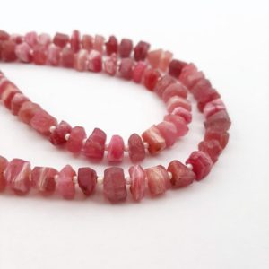 Natural Pink Ruby Rough Nuggets, Ruby Nugget Beads, Ruby Chunk Raw Crystal, Centre Drilled Beads | Natural genuine chip Gemstone beads for beading and jewelry making.  #jewelry #beads #beadedjewelry #diyjewelry #jewelrymaking #beadstore #beading #affiliate #ad