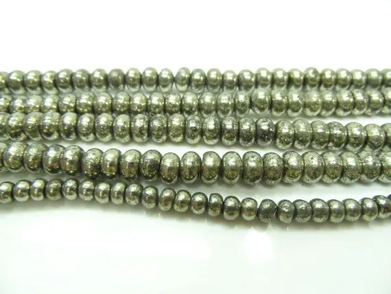 Natural Pyrite 4mm -10mm Rondelle Genuine Loose Yellow Beads 15 Inch Jewelry Supply Bracelet Necklace Material Support Wholesale