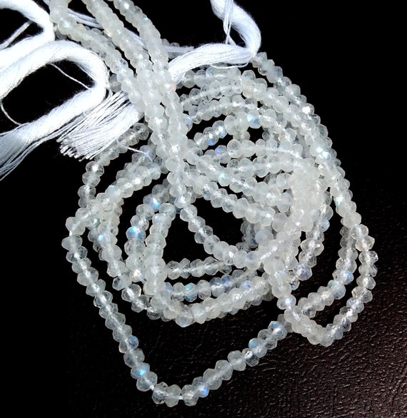 Natural Rainbow Moonstone Faceted Rondelle Beads-rainbow Moonstone Beads-rainbow Moonstone Strand-moonstone Beads Strand Wholesale 2.5-3mm