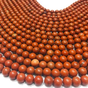 Shop Red Jasper Round Beads! Natural Red Jasper Beads 6mm, 8mm, 10mm Round Ball Beads 15" Full Strand | Natural genuine round Red Jasper beads for beading and jewelry making.  #jewelry #beads #beadedjewelry #diyjewelry #jewelrymaking #beadstore #beading #affiliate #ad