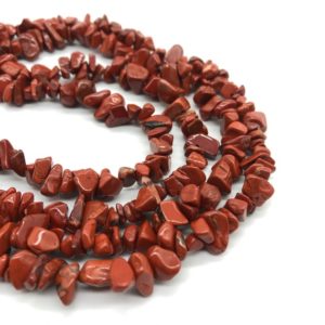 Shop Red Jasper Chip & Nugget Beads! Natural Red Jasper Chip Beads, Gemstone Chip Nugget Beads, Drilled Quartz Chips for Jewelry Making, Full Length 32 Inch | Natural genuine chip Red Jasper beads for beading and jewelry making.  #jewelry #beads #beadedjewelry #diyjewelry #jewelrymaking #beadstore #beading #affiliate #ad