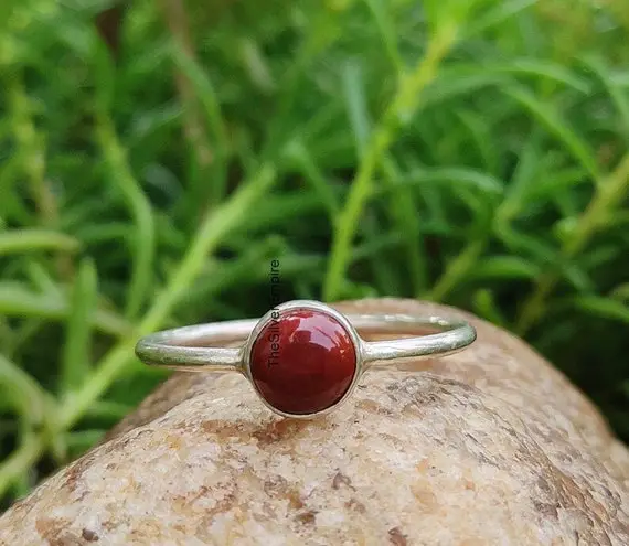 Natural Red Jasper Ring - Tiger Eye Ring - Carnelian Ring - Rainbow Moonstone Ring - Ethiopian Opal Ring - Handmade - Ring - Gifts For Her