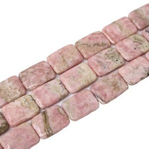 NATURAL Rhodochrosite Rectangle  Center Drilled Gemstone Bead Strand (16 Inches Long) | Natural genuine other-shape Rhodochrosite beads for beading and jewelry making.  #jewelry #beads #beadedjewelry #diyjewelry #jewelrymaking #beadstore #beading #affiliate #ad