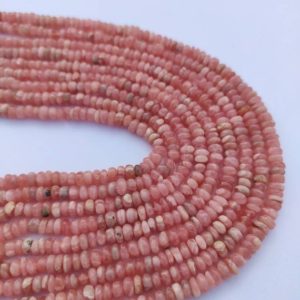 Shop Rhodochrosite Beads! AAA Natural Rhodochrosite Smooth Rondelle Beads | Pink Rhodochrosite Plain Beads | 4.5-5.5/6-6.5 mm Beads | Wholesale Beads For Jewelry | | Natural genuine beads Rhodochrosite beads for beading and jewelry making.  #jewelry #beads #beadedjewelry #diyjewelry #jewelrymaking #beadstore #beading #affiliate #ad