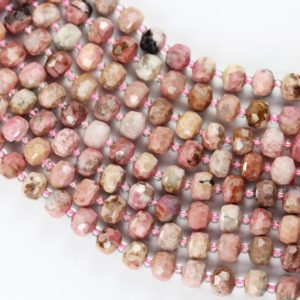 Shop Rhodonite Rondelle Beads! Natural Rhodonite,  6*8mm Faceted Rondelle Gemstone Strand, 8 inch , about 25 beads,hole1mm -GEM3315 | Natural genuine rondelle Rhodonite beads for beading and jewelry making.  #jewelry #beads #beadedjewelry #diyjewelry #jewelrymaking #beadstore #beading #affiliate #ad