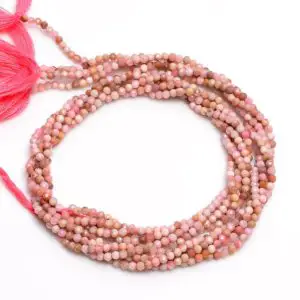 Shop Rhodonite Rondelle Beads! Natural Rhodonite Pink Beads Natural Gemstone 2-2.5 mm Micro Faceted Round Rondell Beads For Jewellery 12.5" Strand EB-27 | Natural genuine rondelle Rhodonite beads for beading and jewelry making.  #jewelry #beads #beadedjewelry #diyjewelry #jewelrymaking #beadstore #beading #affiliate #ad