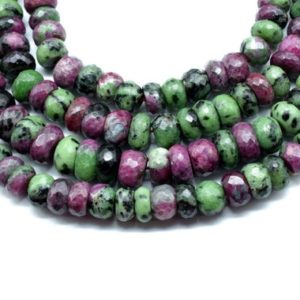 Shop Ruby Zoisite Rondelle Beads! Natural Ruby Zoisite 9mm To 10mm Faceted Rondelle Beads,Micro Laser Diamond Cut Gemstone 5" Strand,Ruby Zosite Semi Precious Gemstone Beads | Natural genuine rondelle Ruby Zoisite beads for beading and jewelry making.  #jewelry #beads #beadedjewelry #diyjewelry #jewelrymaking #beadstore #beading #affiliate #ad