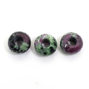 Shop Ruby Zoisite Rondelle Beads! Natural ruby zoisite rondelle faceted 14 x 8 x 5 mm gemstone european charm universal large hole big hole beads for making bracelet | Natural genuine rondelle Ruby Zoisite beads for beading and jewelry making.  #jewelry #beads #beadedjewelry #diyjewelry #jewelrymaking #beadstore #beading #affiliate #ad