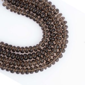 Shop Smoky Quartz Rondelle Beads! Natural Smoky Quartz Beads, Brown Smoky Smooth Beads, Smoky Quartz Rondelle Beads, 7-8 MM Smoky Smooth Rondelle Beads, Brown Smoky Beads | Natural genuine rondelle Smoky Quartz beads for beading and jewelry making.  #jewelry #beads #beadedjewelry #diyjewelry #jewelrymaking #beadstore #beading #affiliate #ad