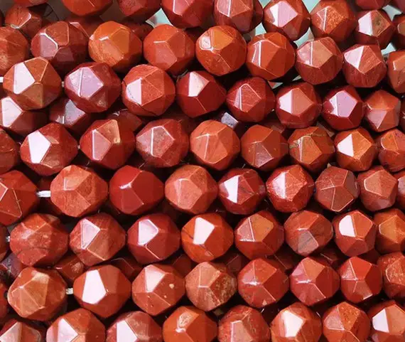 Natural Star Cut Faceted Red Jasper Nugget Beads,diamond Red Jasper Beads Wholesale Supply,one Strand 15"