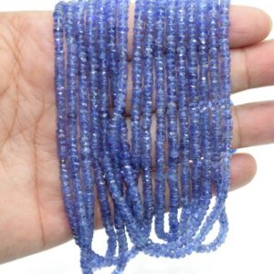 Shop Tanzanite Rondelle Beads! Natural Tanzanite Faceted beads,Tanzanite Rondelle Beads,4mm Tanzanite beads,AAA Quality bead,16''Tanzanite beads strand,jewelry making bead | Natural genuine rondelle Tanzanite beads for beading and jewelry making.  #jewelry #beads #beadedjewelry #diyjewelry #jewelrymaking #beadstore #beading #affiliate #ad