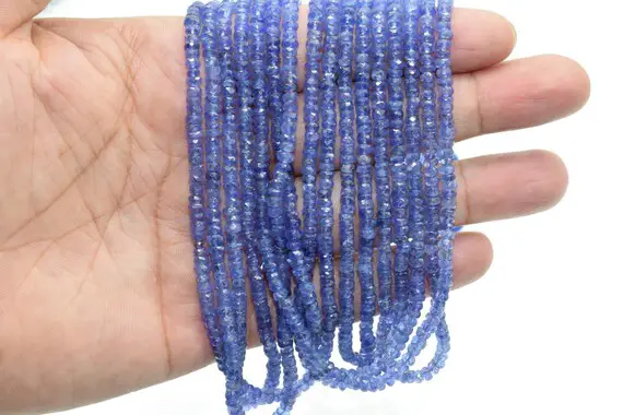 Natural Tanzanite Faceted Beads,tanzanite Rondelle Beads,4mm Tanzanite Beads,aaa Quality Bead,16''tanzanite Beads Strand,jewelry Making Bead