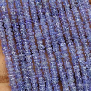 Shop Tanzanite Rondelle Beads! Natural Tanzanite Faceted Rondelle Shape Gemstone Beads,Blue Tanzanite Rondelle Beads,Tanzanite Faceted Bead,4-6 MM Tanzanite Rondelle Beads | Natural genuine rondelle Tanzanite beads for beading and jewelry making.  #jewelry #beads #beadedjewelry #diyjewelry #jewelrymaking #beadstore #beading #affiliate #ad