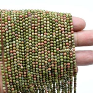 Shop Unakite Rondelle Beads! Natural Unakite faceted 3mm To 3.5mm Rondelle Shape beads Strand,unakite rondelle beads,quality gemstone beads,Unakite Gemstone Beads Strand | Natural genuine rondelle Unakite beads for beading and jewelry making.  #jewelry #beads #beadedjewelry #diyjewelry #jewelrymaking #beadstore #beading #affiliate #ad