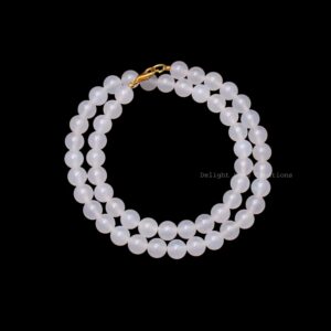 Natural White Quartz beaded Necklace-AAA quartz necklace-Beaded necklace-Women necklace-Handmade necklace-White Gemstone Necklace-Gift Ideas