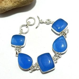 Shop Blue Calcite Jewelry! New Beautiful Blue Calcite gemstone handmade silver plated bracelet ! Calcite Stone Bracelet | Natural genuine Blue Calcite jewelry. Buy crystal jewelry, handmade handcrafted artisan jewelry for women.  Unique handmade gift ideas. #jewelry #beadedjewelry #beadedjewelry #gift #shopping #handmadejewelry #fashion #style #product #jewelry #affiliate #ad