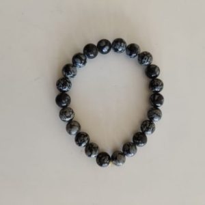 Shop Obsidian Bracelets! Natural Snow flakes obsidian bracelet 8mm AAA Quility bead bracelet  healing stone Round Beads. Round Gemstone Beads. | Natural genuine Obsidian bracelets. Buy crystal jewelry, handmade handcrafted artisan jewelry for women.  Unique handmade gift ideas. #jewelry #beadedbracelets #beadedjewelry #gift #shopping #handmadejewelry #fashion #style #product #bracelets #affiliate #ad