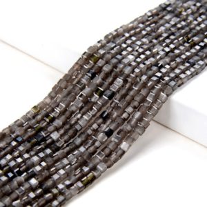 Shop Obsidian Faceted Beads! 2mm Natural Silver Obsidian Gemstone Grade Aaa Micro Faceted Diamond Cut Cube Loose Beads (p43) | Natural genuine faceted Obsidian beads for beading and jewelry making.  #jewelry #beads #beadedjewelry #diyjewelry #jewelrymaking #beadstore #beading #affiliate #ad