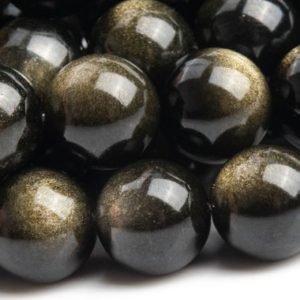 Shop Obsidian Round Beads! Genuine Natural Obsidian Gemstone Beads 10MM Gold Sheen Round AAA Quality Loose Beads (101445) | Natural genuine round Obsidian beads for beading and jewelry making.  #jewelry #beads #beadedjewelry #diyjewelry #jewelrymaking #beadstore #beading #affiliate #ad
