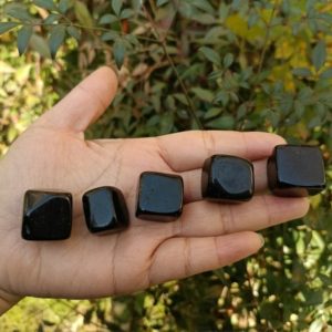 Shop Tumbled Obsidian Crystals & Pocket Stones! Black Obsidian Tumbled Stone Cube Shaped | Natural genuine stones & crystals in various shapes & sizes. Buy raw cut, tumbled, or polished gemstones for making jewelry or crystal healing energy vibration raising reiki stones. #crystals #gemstones #crystalhealing #crystalsandgemstones #energyhealing #affiliate #ad