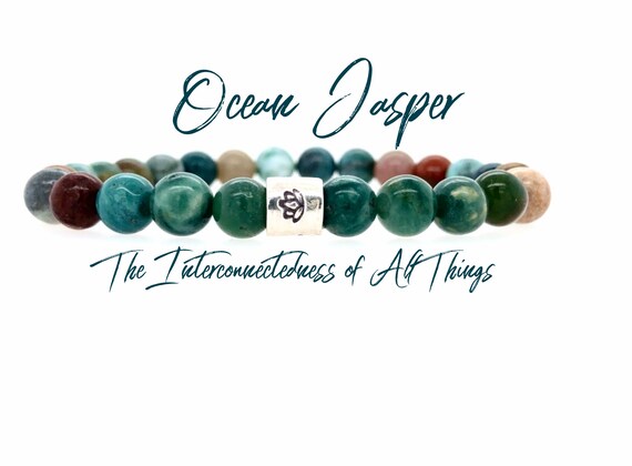 Ocean Jasper Bracelet- Law Of Attraction And Reciprocity - Healing Bracelet - Spiritual Bracelet - Chakra Bracelet-- Interconnectedness