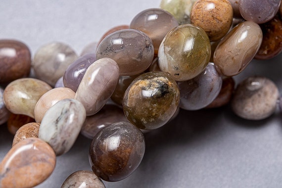 Ocean Jasper Pebble Beads. Irregular Smooth Gemstone Beads. Gm-369