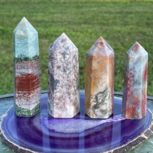 Shop Ocean Jasper Stones & Crystals! Ocean Jasper Points | Natural genuine stones & crystals in various shapes & sizes. Buy raw cut, tumbled, or polished gemstones for making jewelry or crystal healing energy vibration raising reiki stones. #crystals #gemstones #crystalhealing #crystalsandgemstones #energyhealing #affiliate #ad