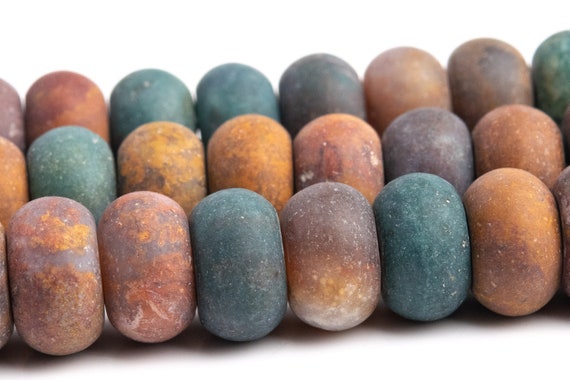 8x4mm Matte Ocean Jasper Beads Grade Aaa Genuine Natural Gemstone Full Strand Rondelle Loose Beads 15" Bulk Lot Options (107404-2365)