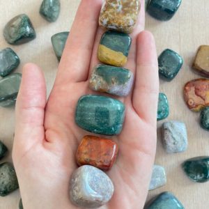 Shop Tumbled Ocean Jasper Crystals & Pocket Stones! Ocean Jasper Tumble Stone | Ocean Jasper Crystal | Authentic Gemstone | Natural genuine stones & crystals in various shapes & sizes. Buy raw cut, tumbled, or polished gemstones for making jewelry or crystal healing energy vibration raising reiki stones. #crystals #gemstones #crystalhealing #crystalsandgemstones #energyhealing #affiliate #ad