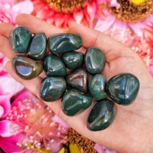 Shop Bloodstone Stones & Crystals! ONE Indian Bloodstone Tumble | Healing Crystals | Bloodstone – No. 440 | Natural genuine stones & crystals in various shapes & sizes. Buy raw cut, tumbled, or polished gemstones for making jewelry or crystal healing energy vibration raising reiki stones. #crystals #gemstones #crystalhealing #crystalsandgemstones #energyhealing #affiliate #ad