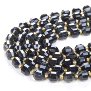 Shop Onyx Faceted Beads! Black Onyx Gemstone Grade AAA Faceted Prism Double Point Cut 8MM 10MM Loose Beads (D35) | Natural genuine faceted Onyx beads for beading and jewelry making.  #jewelry #beads #beadedjewelry #diyjewelry #jewelrymaking #beadstore #beading #affiliate #ad