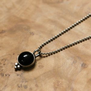 Black Onyx Lil Sweetheart Necklace  – Black Onyx Pendant – Silversmith – Black Onyx Necklace | Natural genuine Onyx pendants. Buy crystal jewelry, handmade handcrafted artisan jewelry for women.  Unique handmade gift ideas. #jewelry #beadedpendants #beadedjewelry #gift #shopping #handmadejewelry #fashion #style #product #pendants #affiliate #ad