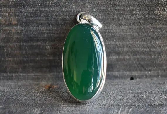 Natural Green Onyx Pendant,green Onyx Pendant,925 Silver Pendant,natural Onyx Pendant,onyx Pendant,oval Shape Pendant,green Onyx Gemstone