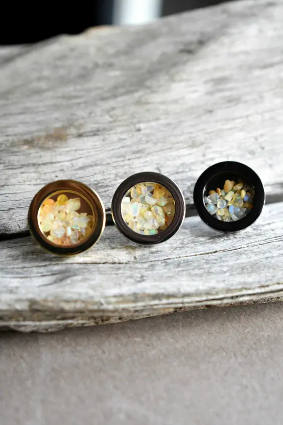Custom Men's Jewelry, Gemstone Cufflinks For Modern Suit, French Cuff Shirt Accessories, Shadowbox Jewelry With Raw Ethiopian Opals, October