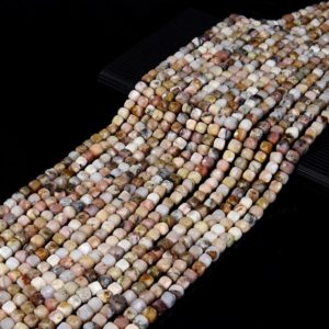 Shop Opal Faceted Beads! 5MM Pink Opal Gemstone Grade A Micro Faceted Square Cube Loose Beads (P21) | Natural genuine faceted Opal beads for beading and jewelry making.  #jewelry #beads #beadedjewelry #diyjewelry #jewelrymaking #beadstore #beading #affiliate #ad