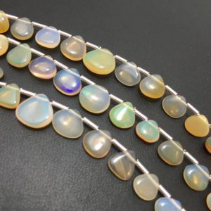 Shop Opal Bead Shapes! Natural Ethiopian Opal Plain Smooth Heart Briolette Beads 4 to 6mm Ethiopian Gemstone Beads Semiprecious Stone Smooth Cut Oval Loose Strands | Natural genuine other-shape Opal beads for beading and jewelry making.  #jewelry #beads #beadedjewelry #diyjewelry #jewelrymaking #beadstore #beading #affiliate #ad