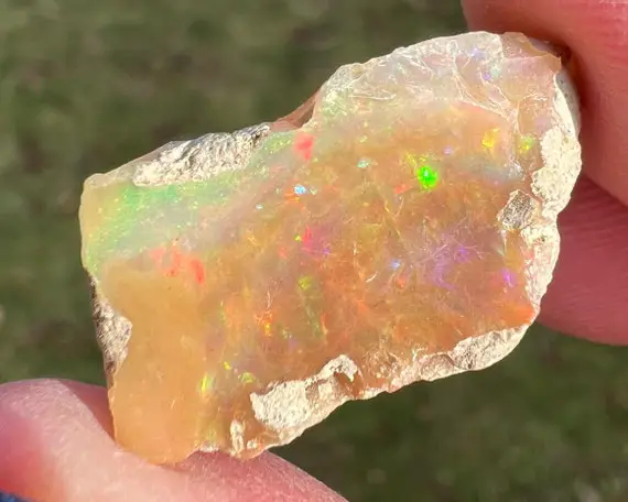 Rough Ethiopian Welo Opal With Bright Rainbow Fire, Raw Opal For Jewelry, Precious Opal, Birthday Gift For Mom, Witchy Gift For Her #248