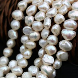 Shop Pearl Beads! Irregular White Pearl Beads Wholesale, Full Strand Freedom 5-6mm Loose Nuggets Beads Bulk Supplies (HX138) | Natural genuine beads Pearl beads for beading and jewelry making.  #jewelry #beads #beadedjewelry #diyjewelry #jewelrymaking #beadstore #beading #affiliate #ad