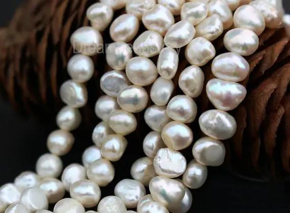 Irregular White Pearl Beads Wholesale, Full Strand Freedom 5-6mm Loose Nuggets Beads Bulk Supplies (hx138)
