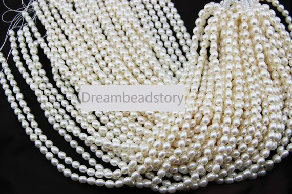 High Luster 6-7mm 8-9mm White Rice Pearl Beads, Good Quality Loose Pearl Beads Supplier