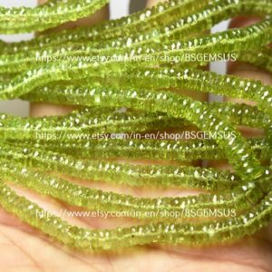 Shop Peridot Faceted Beads! 6 Inches Strand,AAA Quality, Natural Peridot Faceted  Wheel Shape Beads, Size 5-6.5mm | Natural genuine faceted Peridot beads for beading and jewelry making.  #jewelry #beads #beadedjewelry #diyjewelry #jewelrymaking #beadstore #beading #affiliate #ad