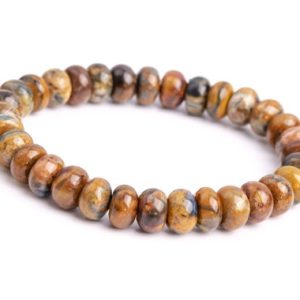Shop Pietersite Bracelets! 8×3-6MM Pietersite Beads Yellow Brown Bracelet Grade AAA Genuine Natural Rondelle Gemstone 7" (118540h-4039) | Natural genuine Pietersite bracelets. Buy crystal jewelry, handmade handcrafted artisan jewelry for women.  Unique handmade gift ideas. #jewelry #beadedbracelets #beadedjewelry #gift #shopping #handmadejewelry #fashion #style #product #bracelets #affiliate #ad