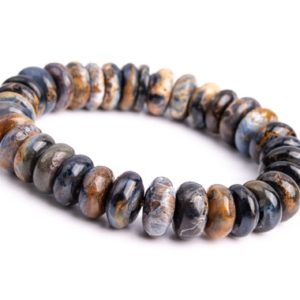 Shop Pietersite Bracelets! ONLY ONE 12-13MM Pietersite Beads Brown Blue Bracelet Grade AA Genuine Natural Rondelle Gemstone 8" (118515h-4039) | Natural genuine Pietersite bracelets. Buy crystal jewelry, handmade handcrafted artisan jewelry for women.  Unique handmade gift ideas. #jewelry #beadedbracelets #beadedjewelry #gift #shopping #handmadejewelry #fashion #style #product #bracelets #affiliate #ad