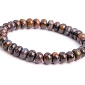 Shop Pietersite Bracelets! ONLY ONE 8-9×4-6MM Pietersite Beads Deep Brown Bracelet Grade AA Genuine Natural Rondelle Gemstone 7" (118543h-4039) | Natural genuine Pietersite bracelets. Buy crystal jewelry, handmade handcrafted artisan jewelry for women.  Unique handmade gift ideas. #jewelry #beadedbracelets #beadedjewelry #gift #shopping #handmadejewelry #fashion #style #product #bracelets #affiliate #ad